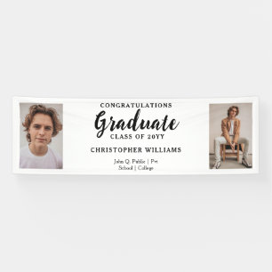 Classy Class of 2023 Script Text 2 Photo - White Banner