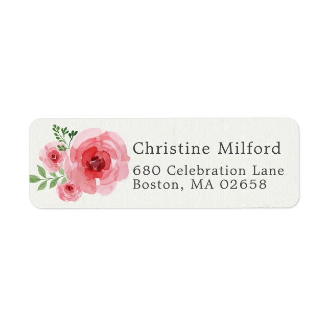 Classy Classic Pink Floral Return Address (Front)
