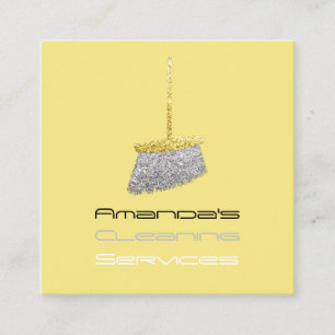 Classy Cleaning Residence Services Maid Modern Square Business Card