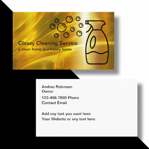 Classy Cleaning Service Business Cards
