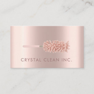 Classy Cleaning Service Duster Rose Gold Business Card