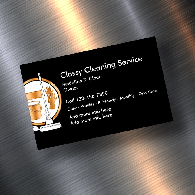 Classy Cleaning Service Magnetic Business Card (Creator Uploaded)
