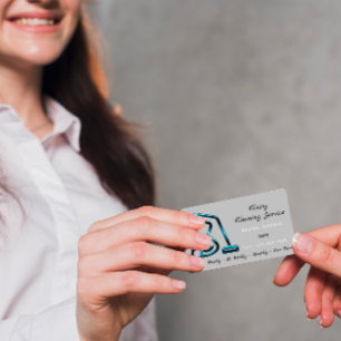 Classy Cleaning Service Maid Vacuum Cleaner Grey Business Card