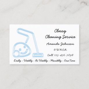 Classy Cleaning Service Maid Vacuum Cleaner New Business Card