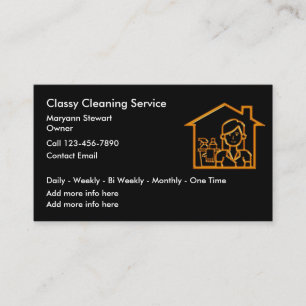 Classy Cleaning Service Modern Business Cards