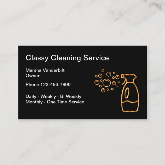 Classy Cleaning Services Business Card (Front)