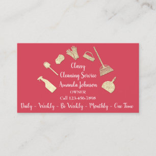 Classy Cleaning Services Gold Logo Maid Classy Business Card