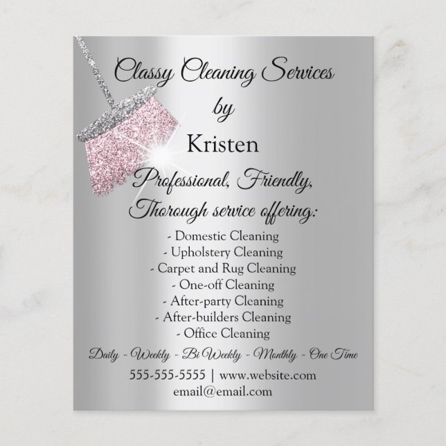 Classy Cleaning Services House Keeping Gray Pink F Flyer (Front)