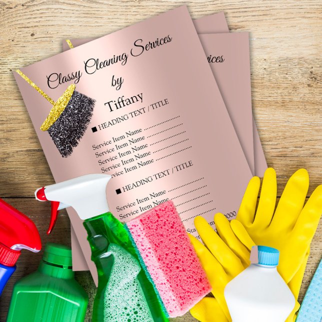 Classy Cleaning Services House Keeping Maid Price Flyer (Creator Uploaded)