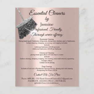 Classy Cleaning Services House Keeping Rose Silver Flyer