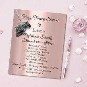 Classy Cleaning Services House Keeping Rose Silver Flyer