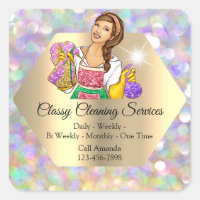 Classy Cleaning Services Maid Housekeeper Holograp