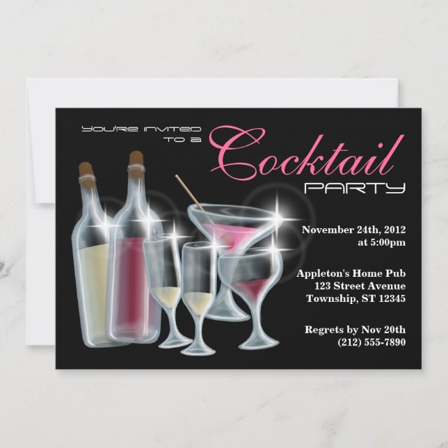 Classy Cocktail Party Invitations (Front)