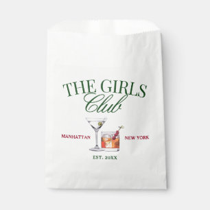 Classy Cocktails Green & Red Girl's Club Favour Bags