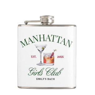 Classy Cocktails Green & Red Girl's Club Hip Flask