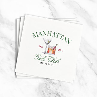 Classy Cocktails Green & Red Girl's Club Napkin