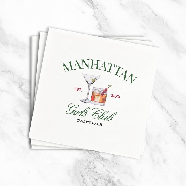 Classy Cocktails Green & Red Girl's Club Napkin (Creator Uploaded)