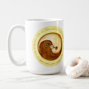 Classy coffee mug Yin Yang gold peace doves