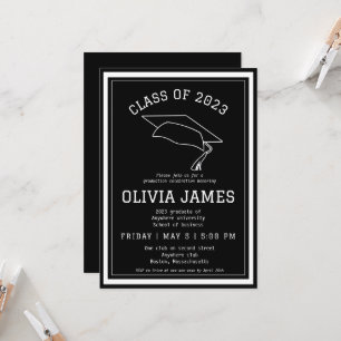 Classy college graduation party invitation