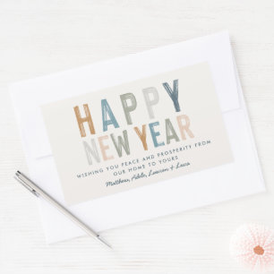 Classy colorful new years rectangular sticker
