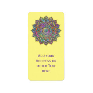 Classy Colorfully Mandala India Style 1 Label