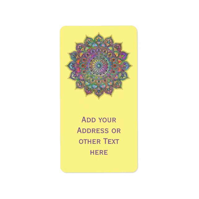 Classy Colorfully Mandala India Style 1 Label (Front)