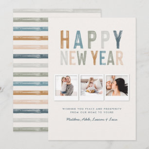 Classy colourful multi photo new years card