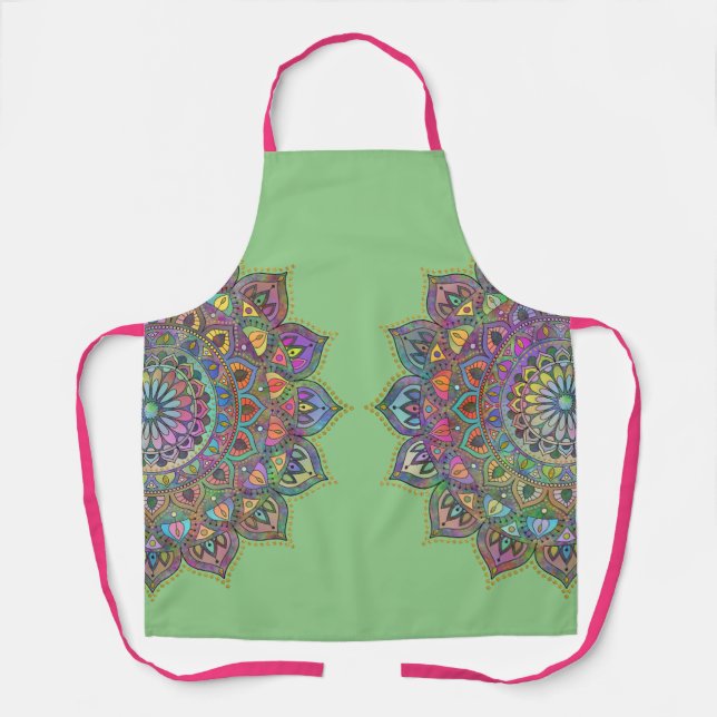 Classy Colourfully Mandala India Style 1 Apron (Front)