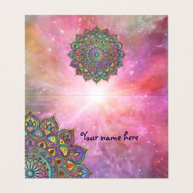 Classy Colourfully Mandala India Style 1 Business Card (Outside Unfolded)
