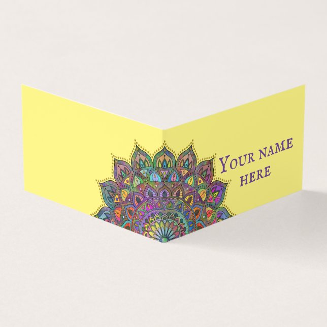 Classy Colourfully Mandala India Style 1 Business Card (Outside)