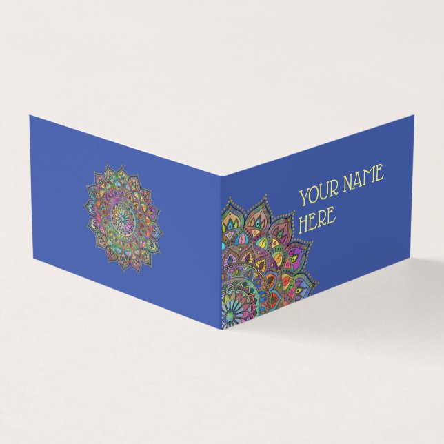 Classy Colourfully Mandala India Style 1 Business Card (Outside)
