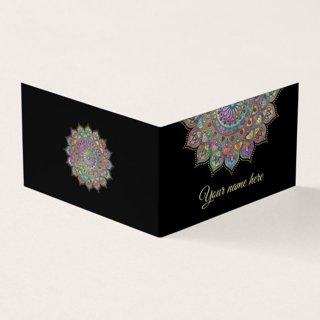 Classy Colourfully Mandala India Style 1 Business Card (Outside)