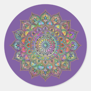 Classy Colourfully Mandala India Style 1 Classic Round Sticker