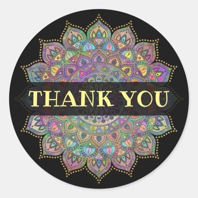 Classy Colourfully Mandala India Style 1 Classic Round Sticker (Front)