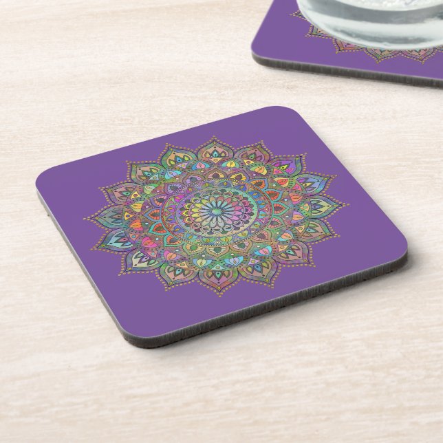 Classy Colourfully Mandala India Style 1 Coaster (Left Side)