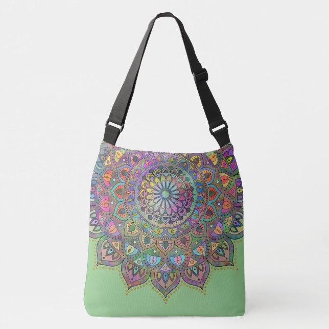 Classy Colourfully Mandala India Style 1 Crossbody Bag (Front)