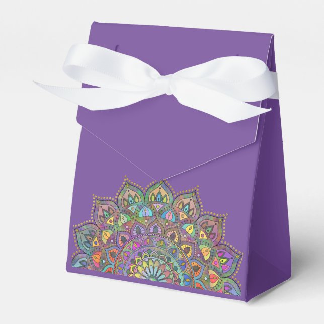 Classy Colourfully Mandala India Style 1 Favour Box (Front Side)