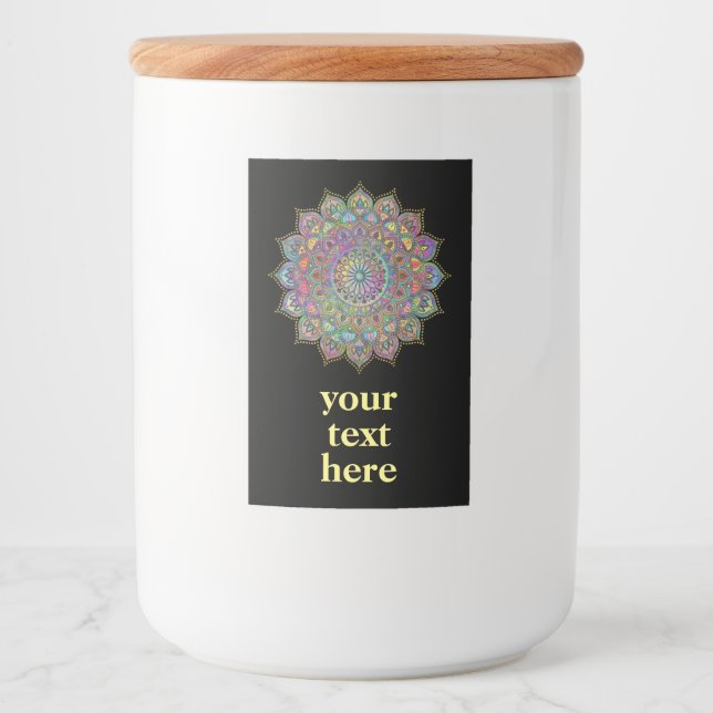 Classy Colourfully Mandala India Style 1 Food Label (Front)