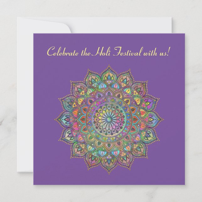 Classy Colourfully Mandala India Style 1 Invitation (Front)