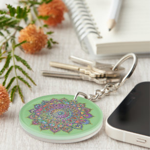 Classy Colourfully Mandala India Style 1 Key Ring