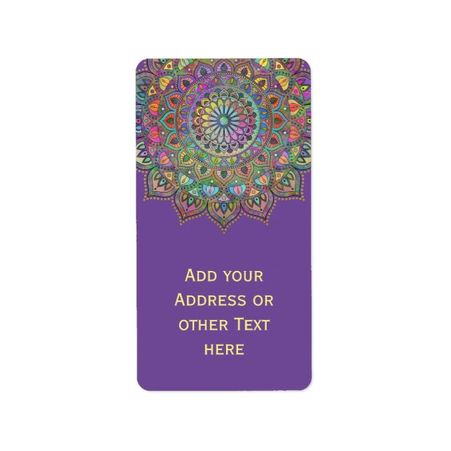 Classy Colourfully Mandala India Style 1 Label (Front)