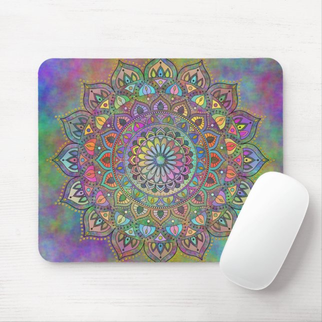 Classy Colourfully Mandala India Style 1 Mouse Mat (With Mouse)