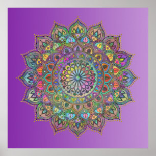 Classy Colourfully Mandala India Style 1 Poster