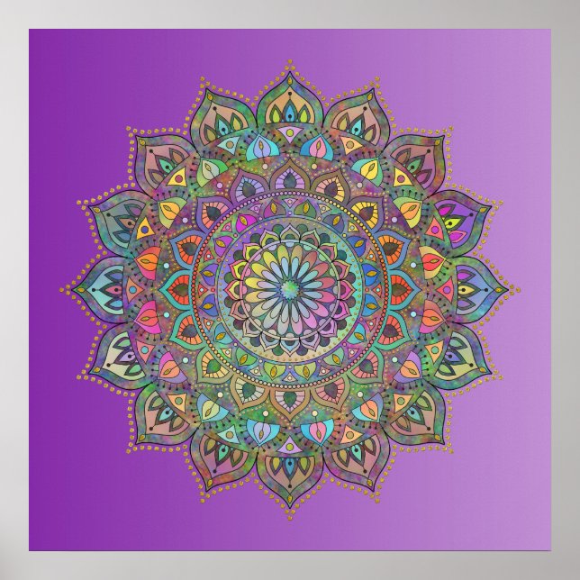 Classy Colourfully Mandala India Style 1 Poster (Front)