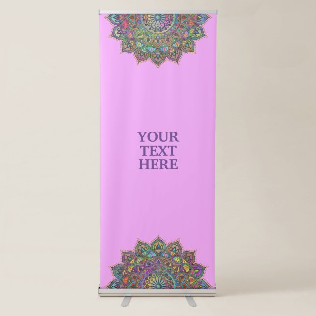 Classy Colourfully Mandala India Style 1 Retractable Banner (Front)