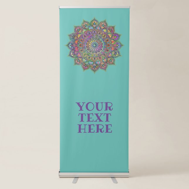 Classy Colourfully Mandala India Style 1 Retractable Banner (Front)