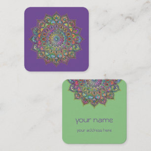 Classy Colourfully Mandala India Style 1 Square Business Card