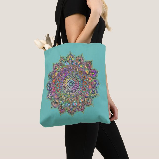 Classy Colourfully Mandala India Style 1 Tote Bag (Close Up)