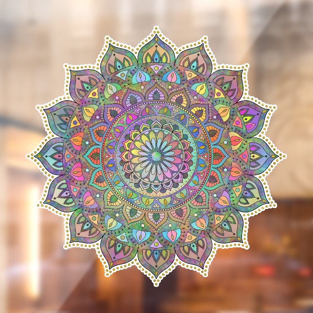 Classy Colourfully Mandala India Style 1 Window Cling (Sheet 2)