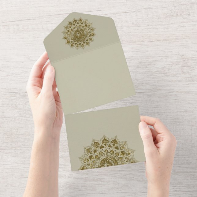 Classy Colourfully Mandala India Style 4 All In One Invitation (Tearaway)